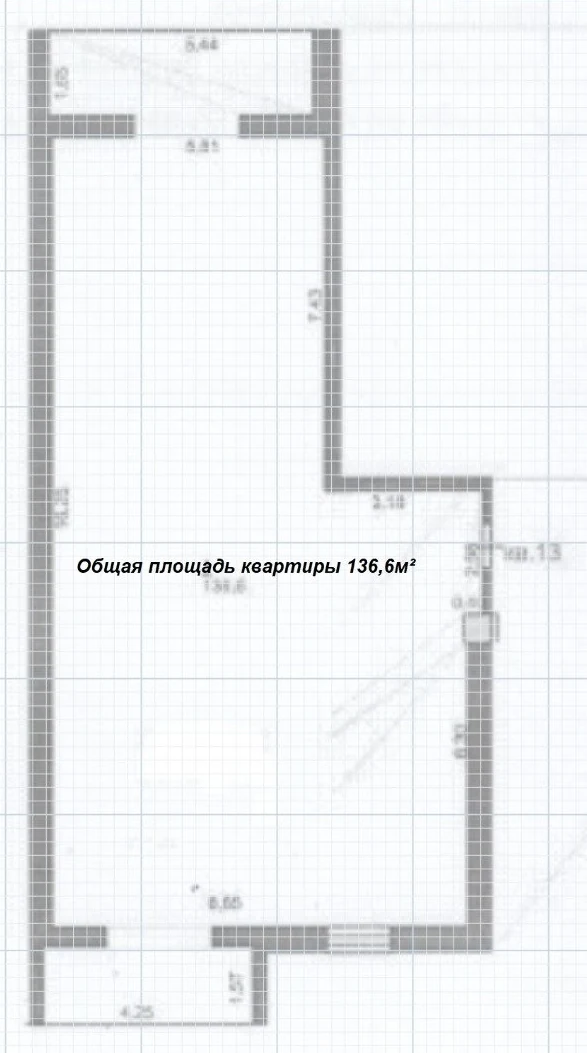 Планировка квартиры №13, 136,6 м²