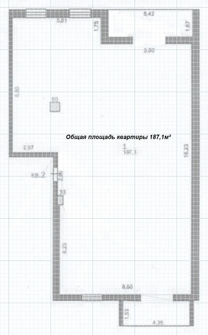 Планировка квартиры №2, 187,1 м²